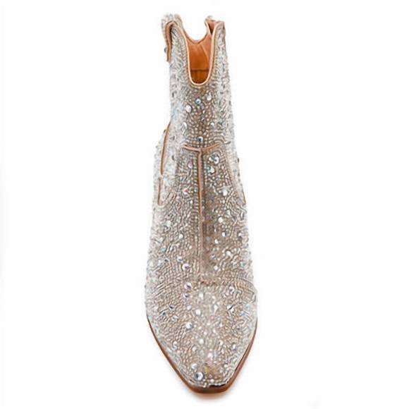 NEW MATISSE women's harlow rhinestone bootie in clear rhinestone - Picture 4 of 5